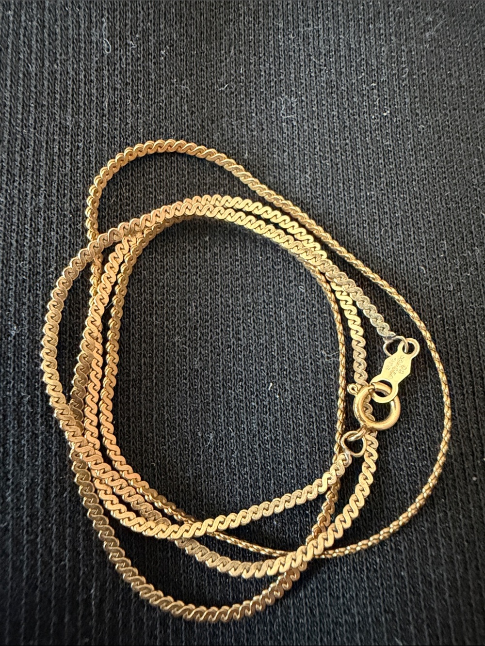 Vintage 12K GF woven snake chain necklace, 18” long